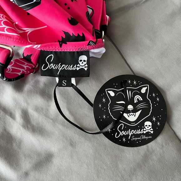 Sourpuss Spooky Print One Piece Bathing Suit - Picture 4 of 4